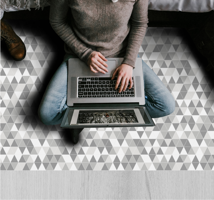 Tapis vinyle géométrique motif triangulaire géométrique - TenStickers