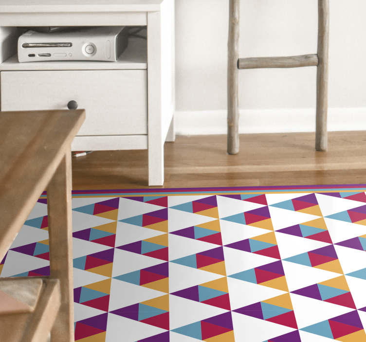 Tapis vinyle géométrique motif triangulaire vibrant - TenStickers