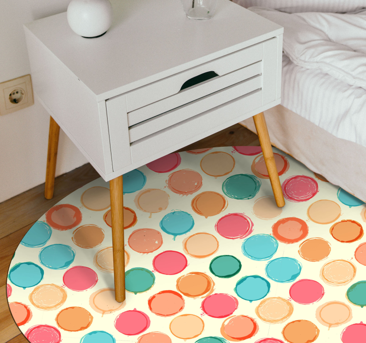 Tapis vinyle géométrique réseau circulaire - TenStickers