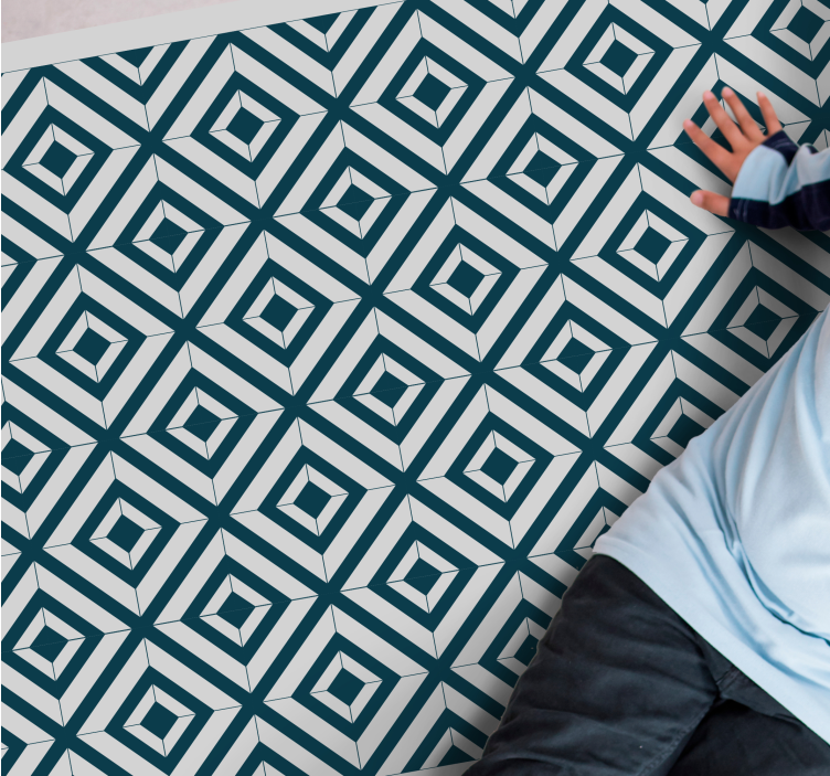 Tapis vinyle géométrique style à motifs de diamants - TenStickers