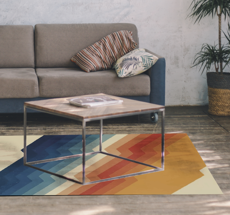 Tapis vinyle salon zigzag dynamique - TenStickers