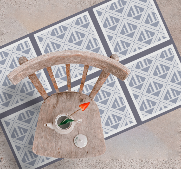 Tapis vinyle géométrique tableau de motifs géométriques - TenStickers