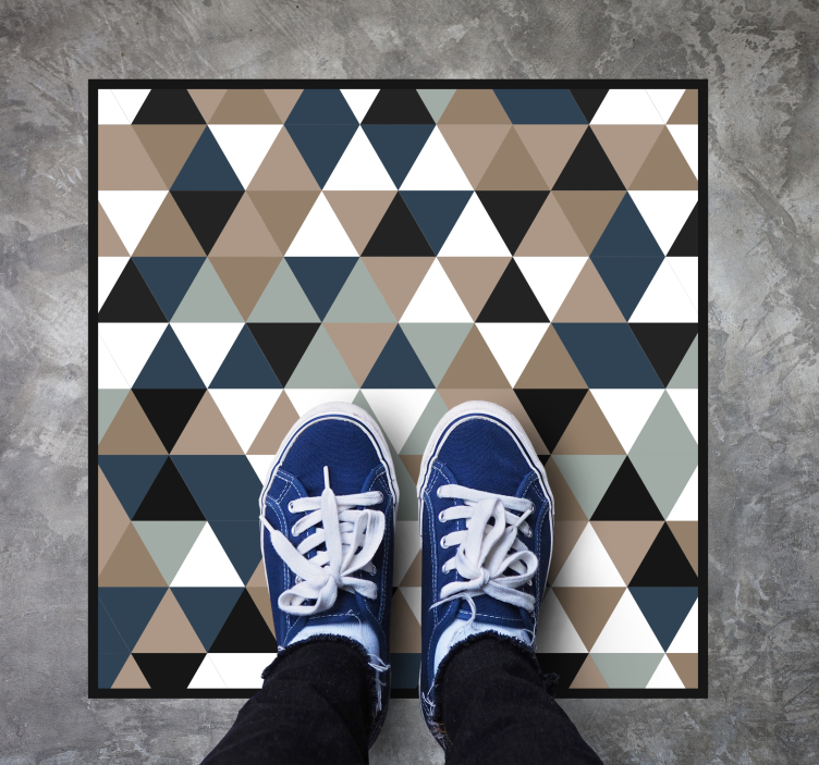 Tapis vinyle géométrique tons triangulaires - TenStickers
