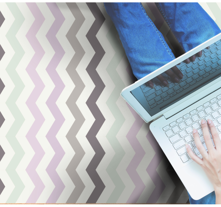 Tapis vinyle géométrique chevron zigzag vagues nordiques - TenStickers