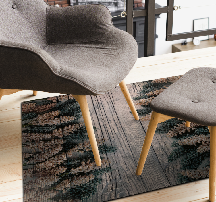 Tapis vinyle imitation parquet contraste de texture en bois - TenStickers