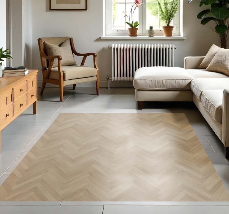 Tapis vinyle imitation parquet dallage en bois - TenStickers