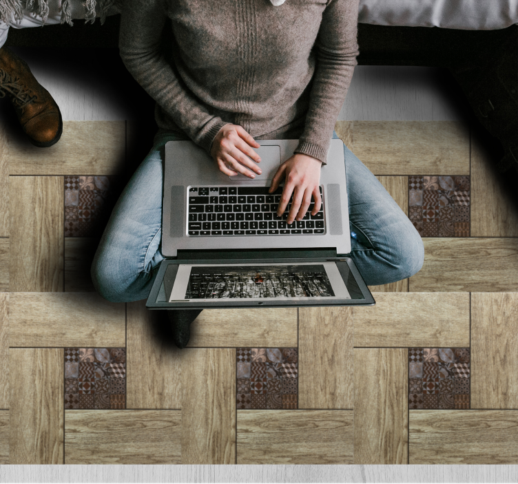 Tapis vinyle imitation parquet motif texturé - TenStickers