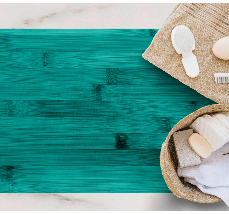 Tapis vinyle imitation parquet texture turquoise sarcelle - TenStickers