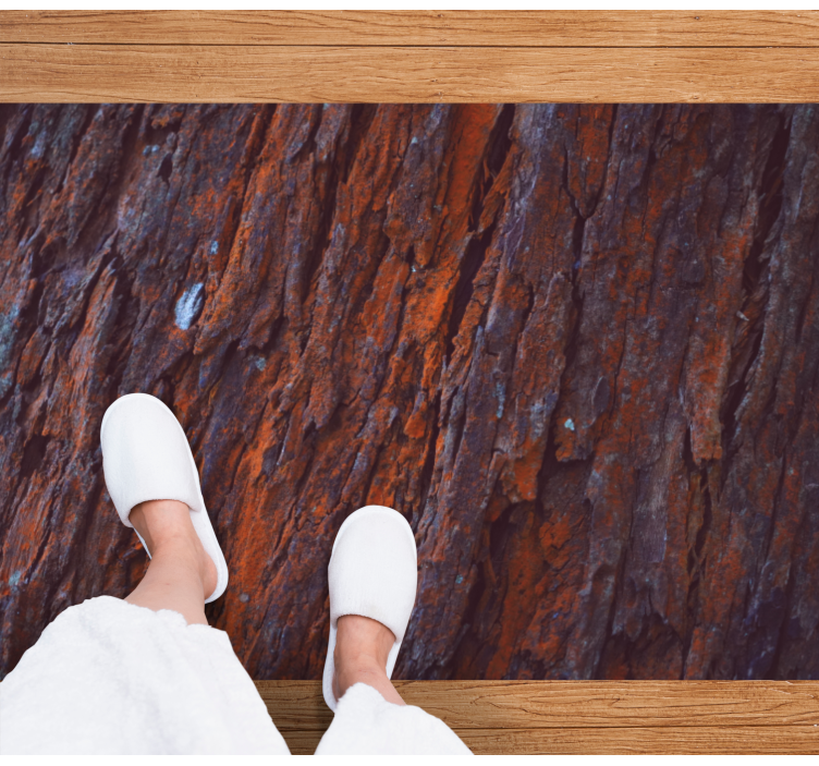 Tapis vinyle imitation parquet écorce rustique - TenStickers