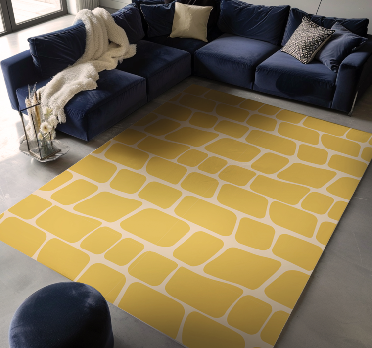 Tapis vinyle jaune motif abstrait - TenStickers