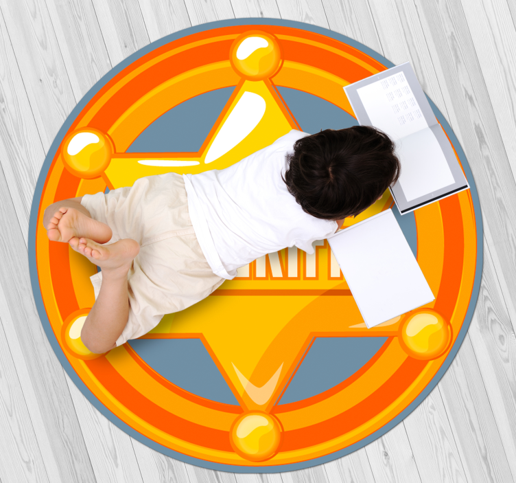 Tapis vinyle jeux badge de sheriff - TenStickers