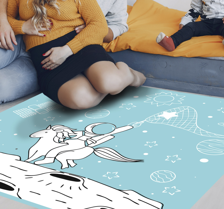 Tapis vinyle jeux motif d'aventure spatiale - TenStickers