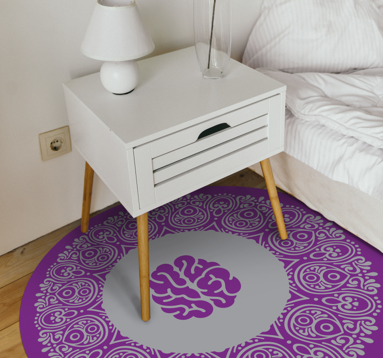 Tapis vinyle mandala conception de cerveau de mandala - TenStickers