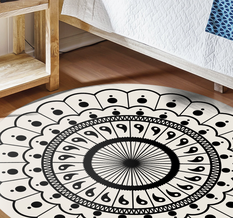 Tapis vinyle mandala élément circulaire complexe - TenStickers