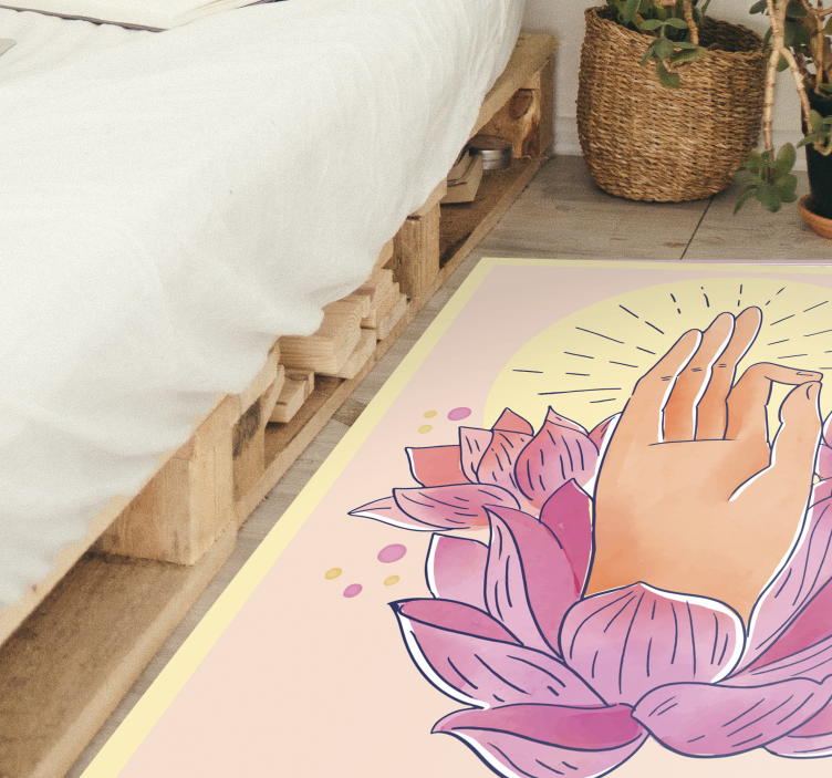 Tapis vinyle mandala illustration de fleur spirituelle - TenStickers