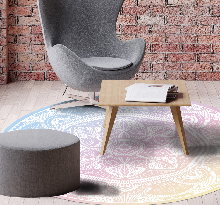 Tapis vinyle mandala mandala dégradé - TenStickers