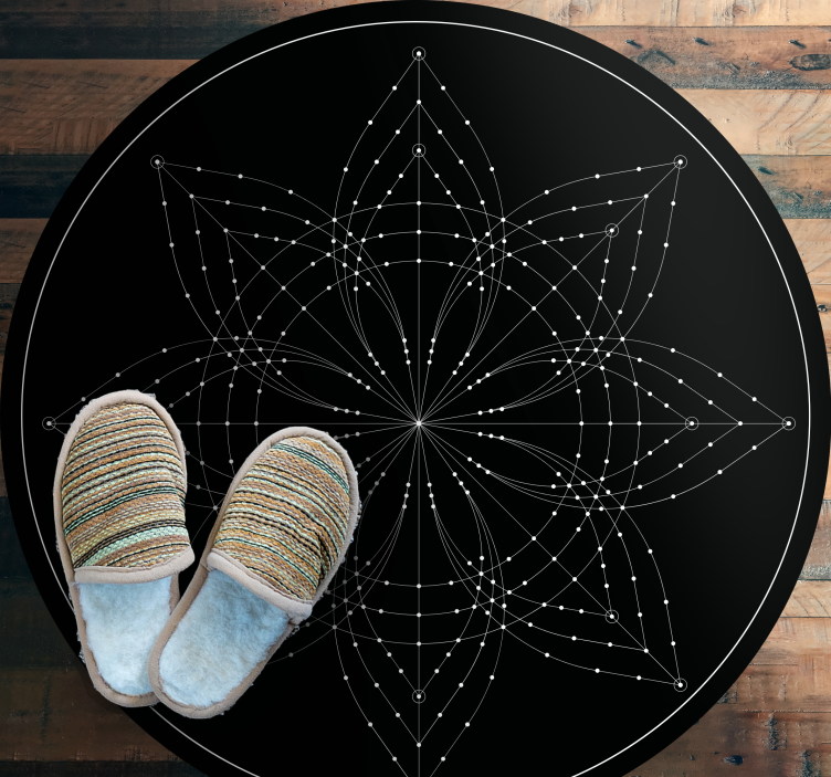 Tapis vinyle mandala motif de lotus élégant - TenStickers