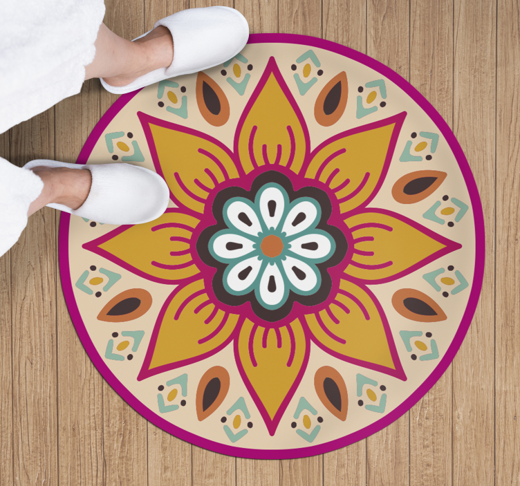 Tapis vinyle mandala motif de mandala circulaire - TenStickers