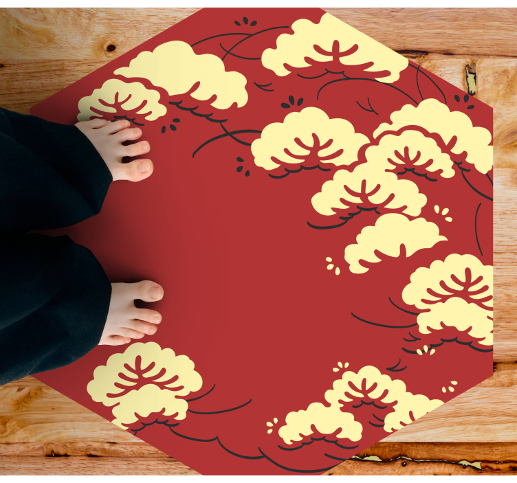 Tapis vinyle plantes motif floral nuageux - TenStickers