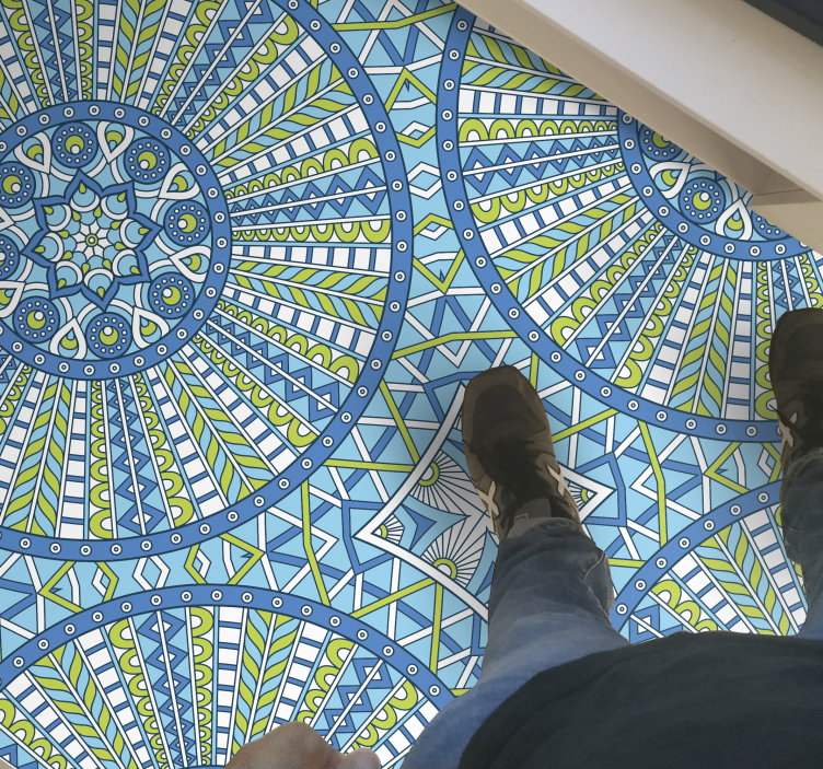 Tapis vinyle mandala motifs géométriques élégants - TenStickers