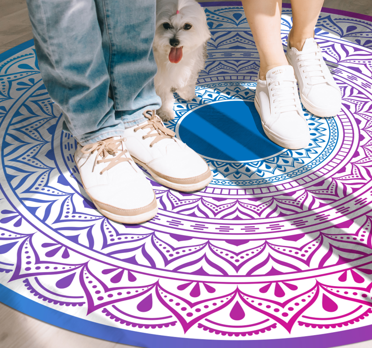 Tapis vinyle mandala tableau circulaire de mandala - TenStickers