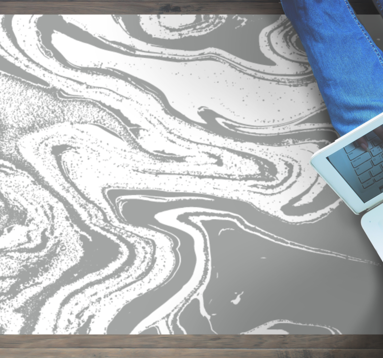 Tapis vinyle marbre élégant tourbillon gris - TenStickers