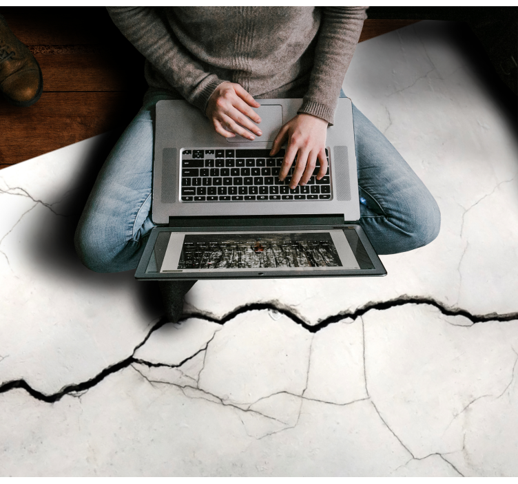 Tapis vinyle marbre imitation blanche froissée - TenStickers