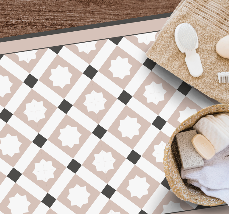 Tapis vinyle salle de bain étoiles géométriques - TenStickers