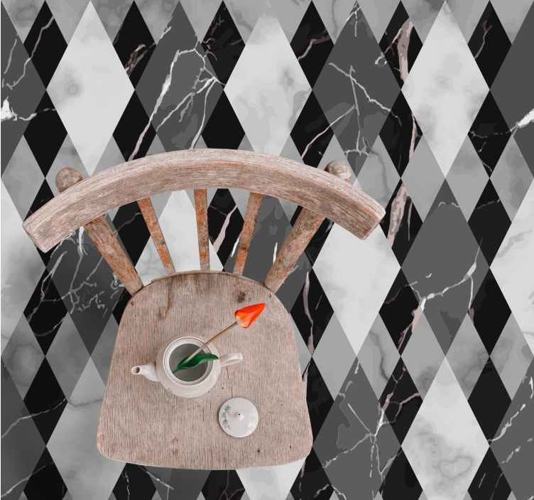 Tapis vinyle marbre motif diamant - TenStickers