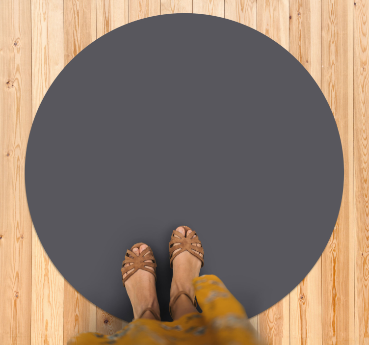 Tapis vinyle gris rond monochrome - TenStickers