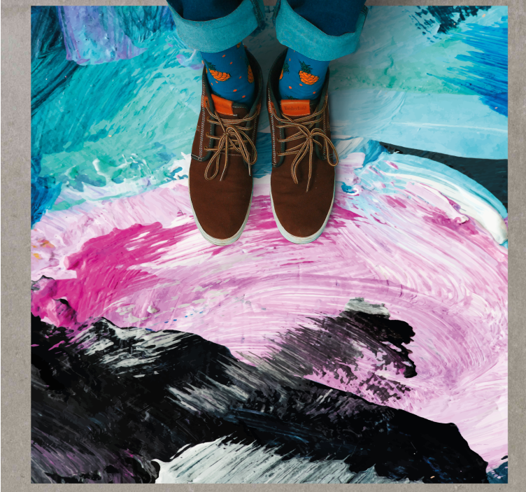 Tapis vinyle textures explosion de couleurs abstraites - TenStickers