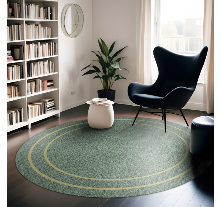 Tapis vinyle minimaliste motif cercles verts et jaunes - TenStickers