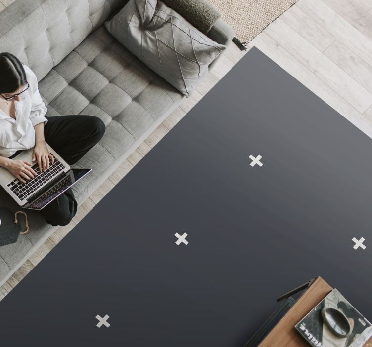 Tapis vinyle minimaliste motif géométrique sombre - TenStickers