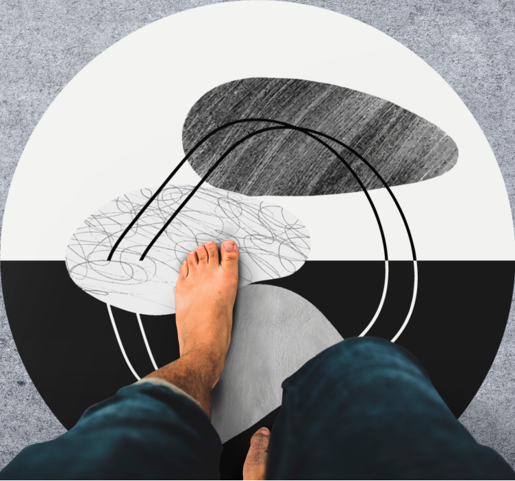 Tapis vinyle minimaliste œuvre d'art de forme abstraite - TenStickers