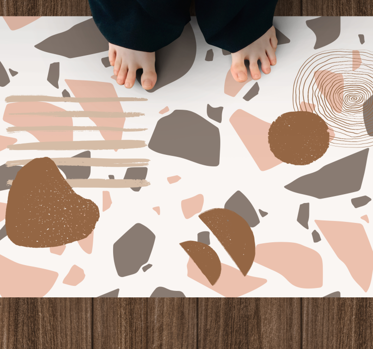 Tapis vinyle textures formes abstraites en terrazzo - TenStickers