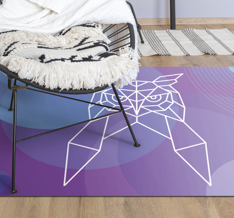 Tapis vinyle animal art géométrique du hibou - TenStickers
