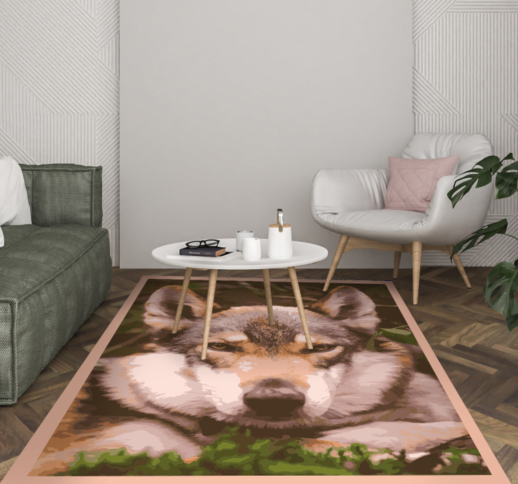 Tapis vinyle animal conception de tête de loup - TenStickers