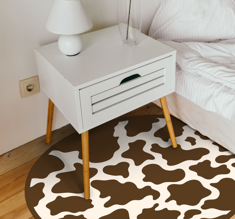 Tapis vinyle motif animal cuir de vache circulaire - TenStickers