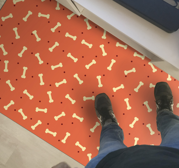 Tapis vinyle entrée motif osseux - TenStickers