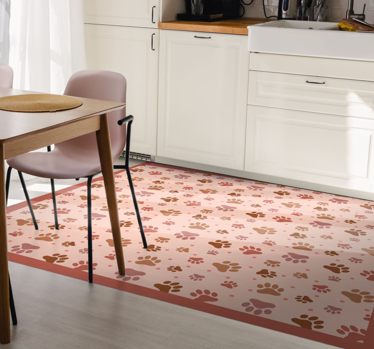 Tapis vinyle motif animal empreintes de pattes - TenStickers