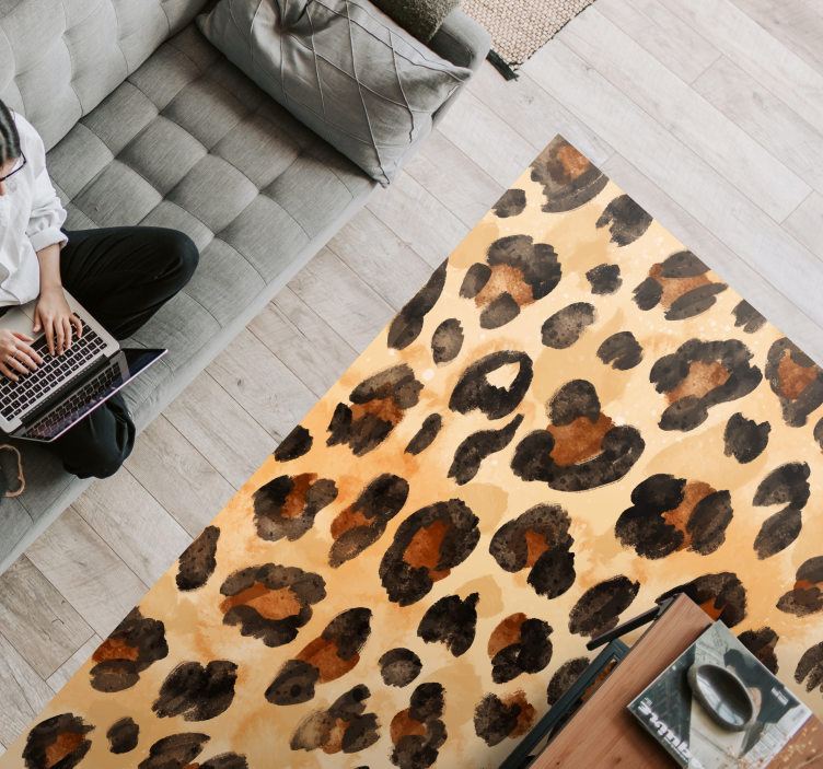 Tapis vinyle motif animal motif impressions de léopard - TenStickers