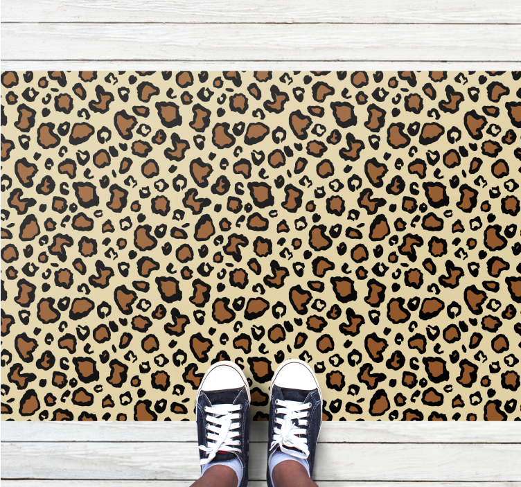 Tapis vinyle motif animal impression tachetée de léopard - TenStickers
