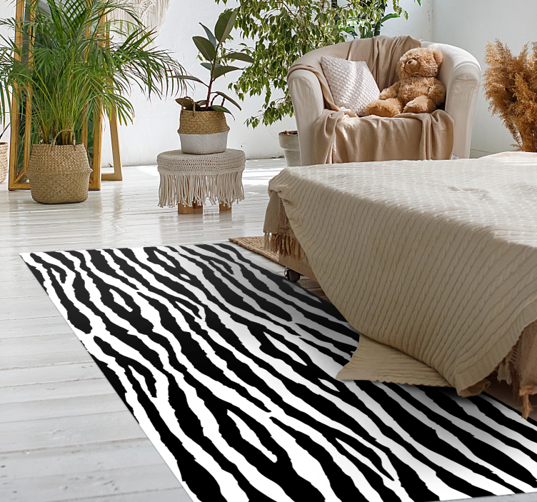 Tapis vinyle motif animal rayures zébrées chics - TenStickers