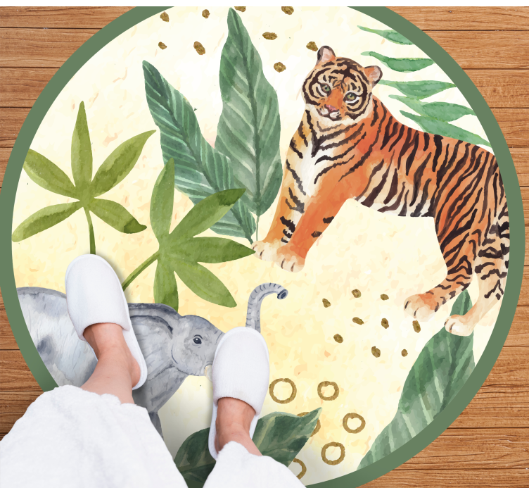 Tapis vinyle animal scène de faune tropicale - TenStickers