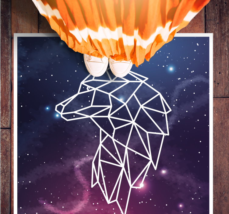 Tapis vinyle motif animal silhouette d'ours géométrique - TenStickers