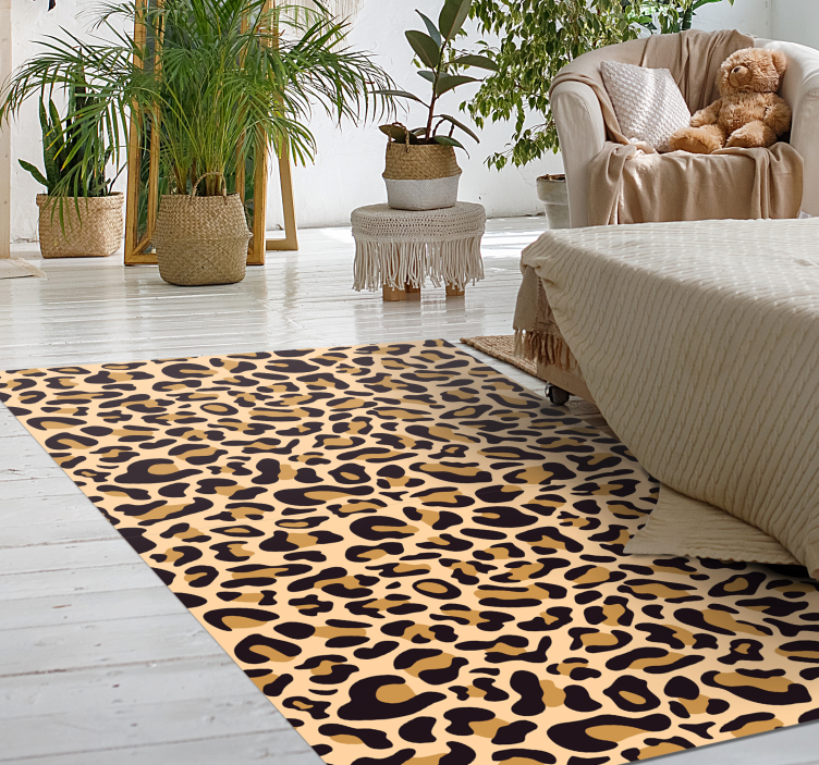 Tapis vinyle motif animal surface tachetée de léopard - TenStickers