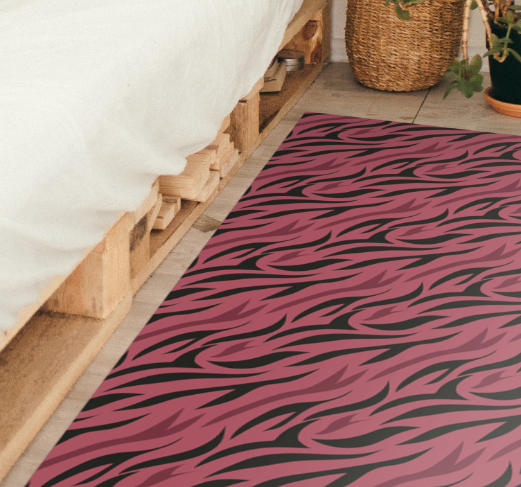 Tapis vinyle motif animal vagues de zèbre abstraites - TenStickers
