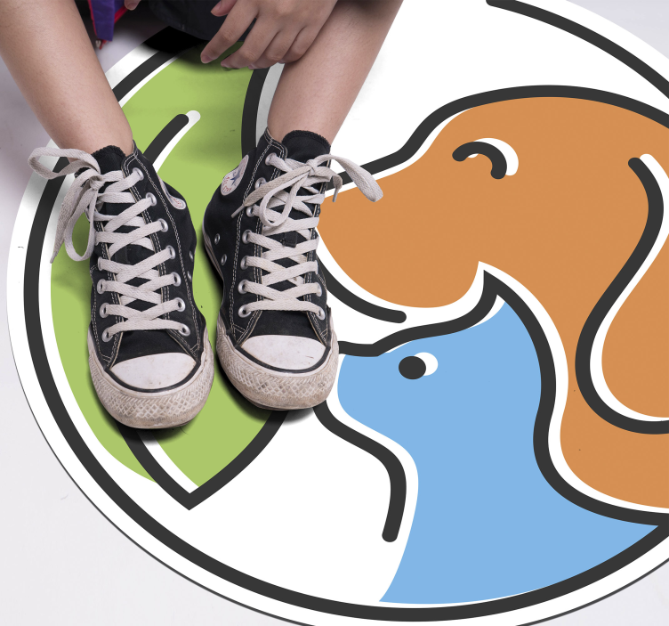 Tapis vinyle animal visages d'animaux abstraits - TenStickers