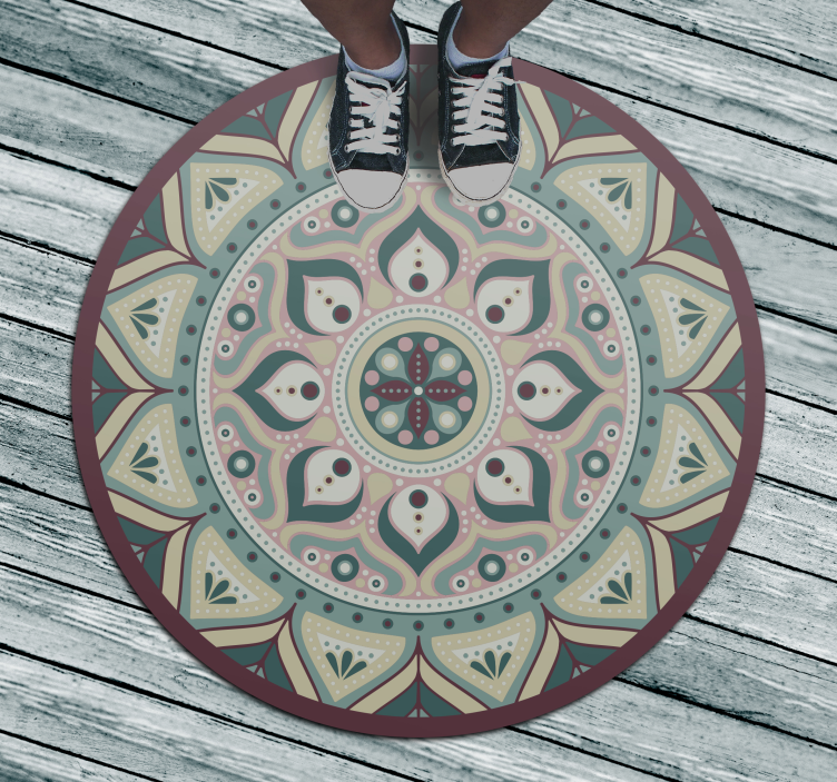 Tapis vinyle mandala conception circulaire de mandala - TenStickers