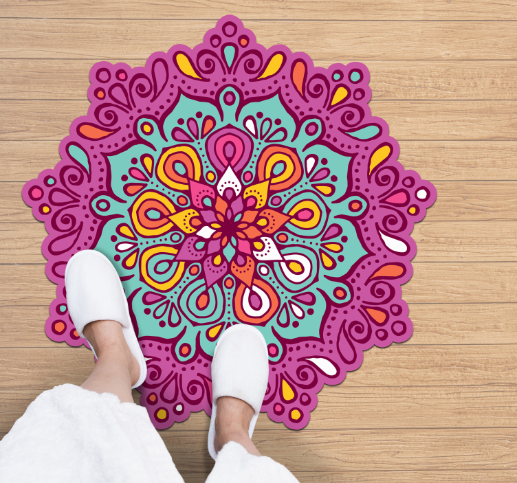 Tapis vinyle mandala conception de mandala coloré - TenStickers